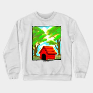 The Red Dog House in Summer Crewneck Sweatshirt